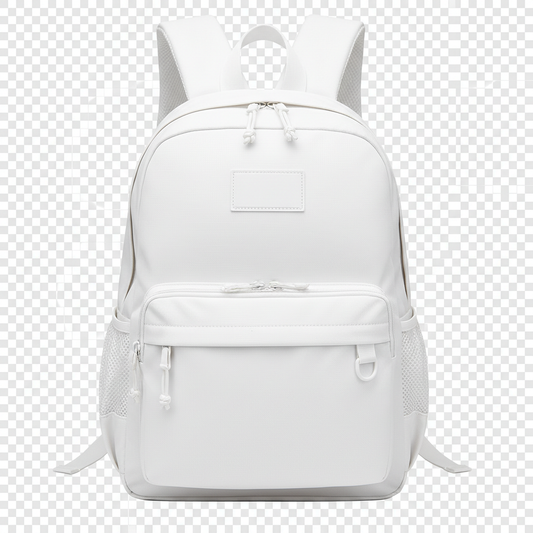 White Backpack on transparent background