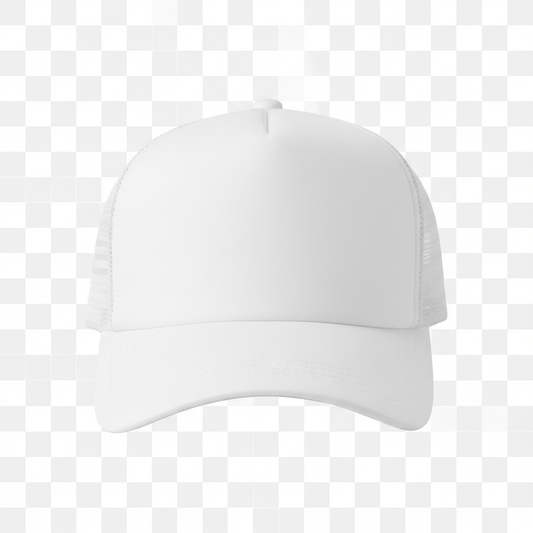 White Trucker Hat on transparent background