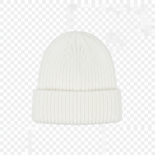 White Beanie on transparent background