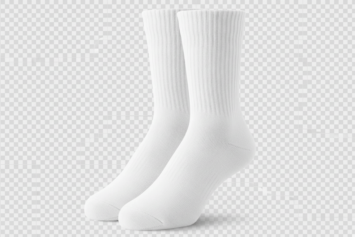 White Socks on transparent background