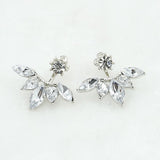 Hot Crystal Flower Stud Earrings for Women Fashion Jewelry Gold Silver Rhinestones Earrings Gift for Party and Best Friend