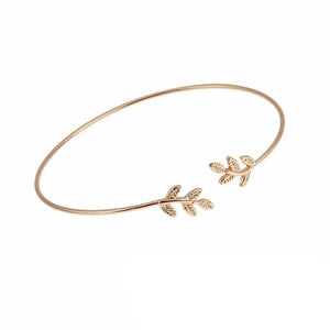 Adjustable Opening Leaf Bracelet Women Brand Jewelry Gifts Woman Bracelet And Bangles Silvery Bracelets Manchette Femme Trendy