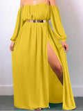 2020 summer new chiffon sexy nightclub Beach Off Shoulder Long backless Dresses High Split Female Maxi Dress vestidos