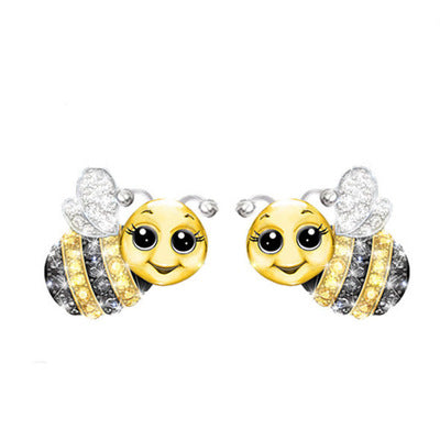 NPKDS 2 Style Elegant Birdie Ear Stud Earrings Rhinestone Dangle Long Tassels Earring for Women Hoop earrings Wedding Jewelry