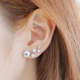 2020 New Crystal Flower Stud Earrings for Women Fashion Jewelry Gold colour Rhinestones Earrings Gift for Party Best Friend