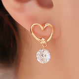 2020 New Crystal Flower Stud Earrings for Women Fashion Jewelry Gold colour Rhinestones Earrings Gift for Party Best Friend