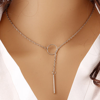 Fashion Simple Metal Circle Short Necklace with Metal Gold/silver Color for Women 2019 Round Necklace Women Jewelry Wholesale