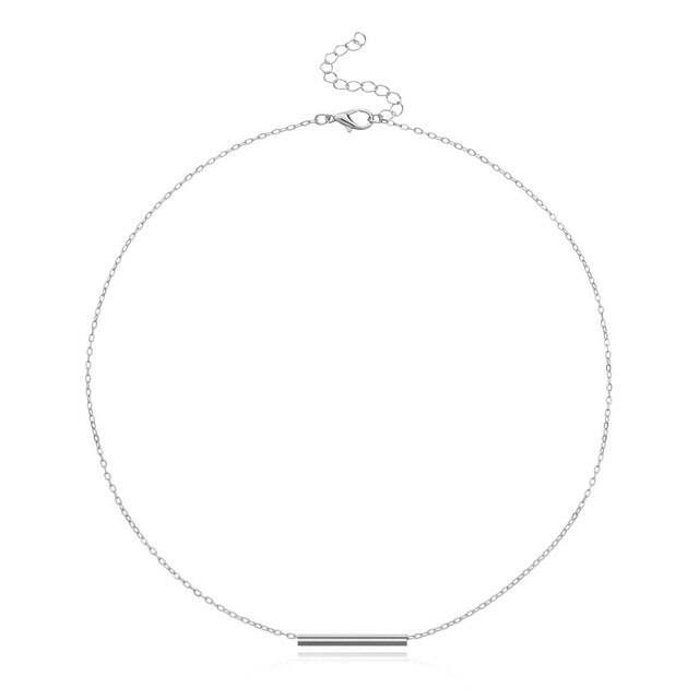 New Long Tube Pipe Choker Necklace Women Jewelry Gold Color Necklace Chocker Neck Fashion collier femme collar ras du cou XL169